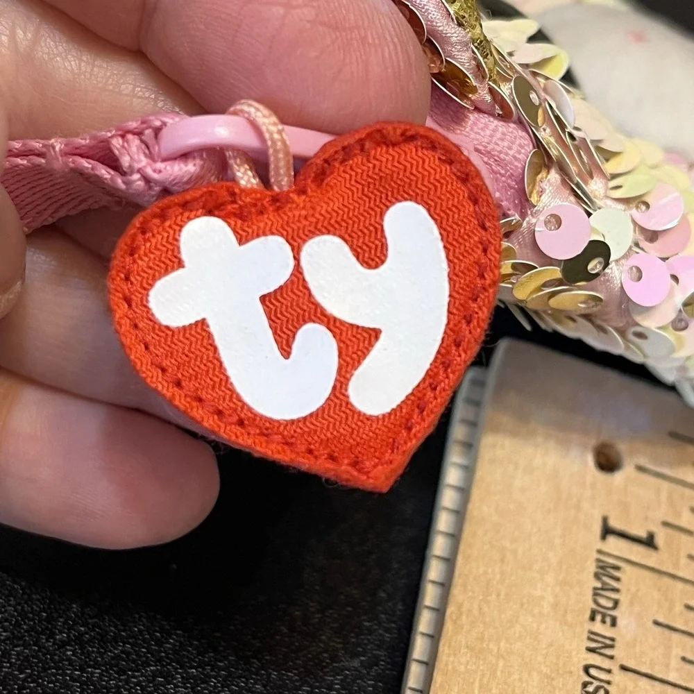 TY Wristlet Coin Purse Beanie Boos Color Changing Sequins FANTASIA Unicorn